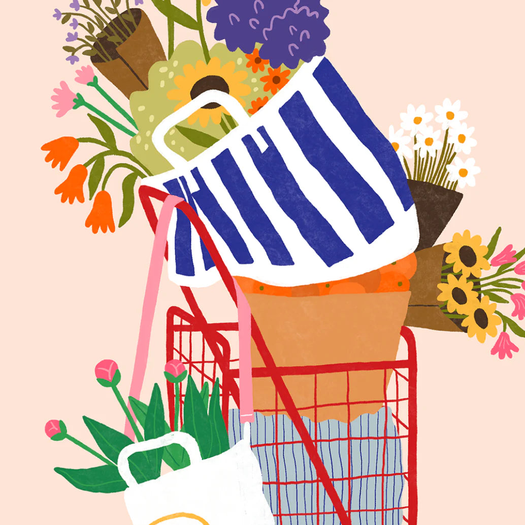Carte postale Marché aux fleurs 🍋