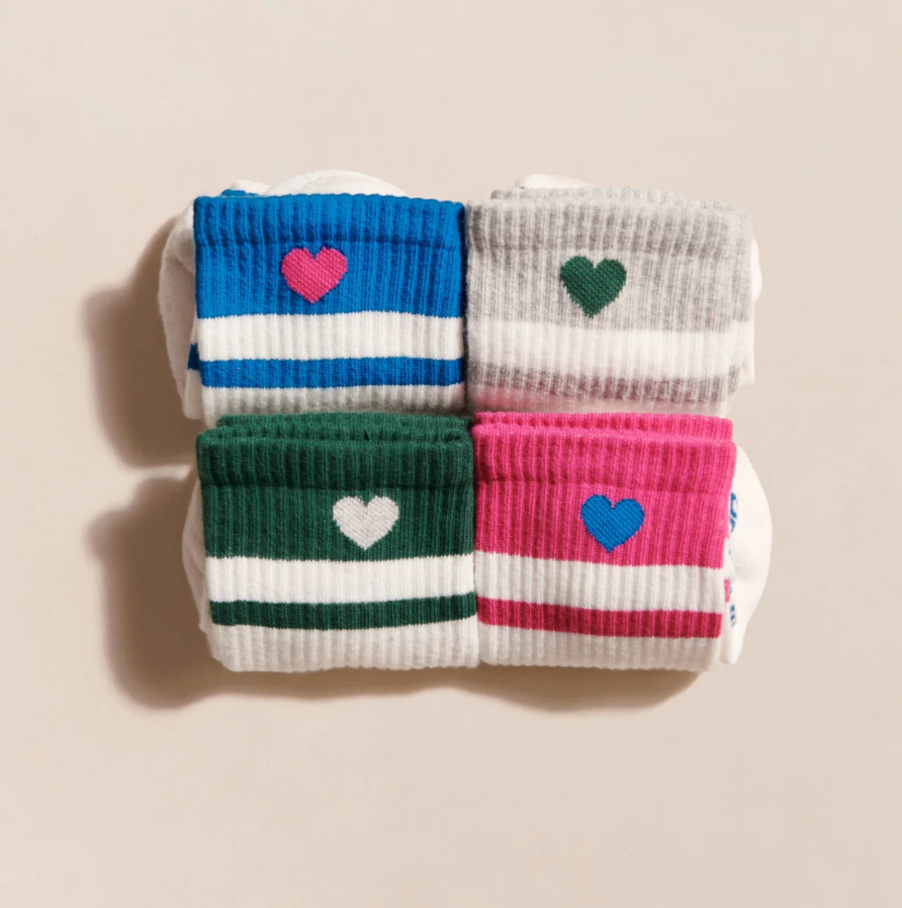 LES CHAUSSETTES COEUR - BLEU - TAILLE 36/42