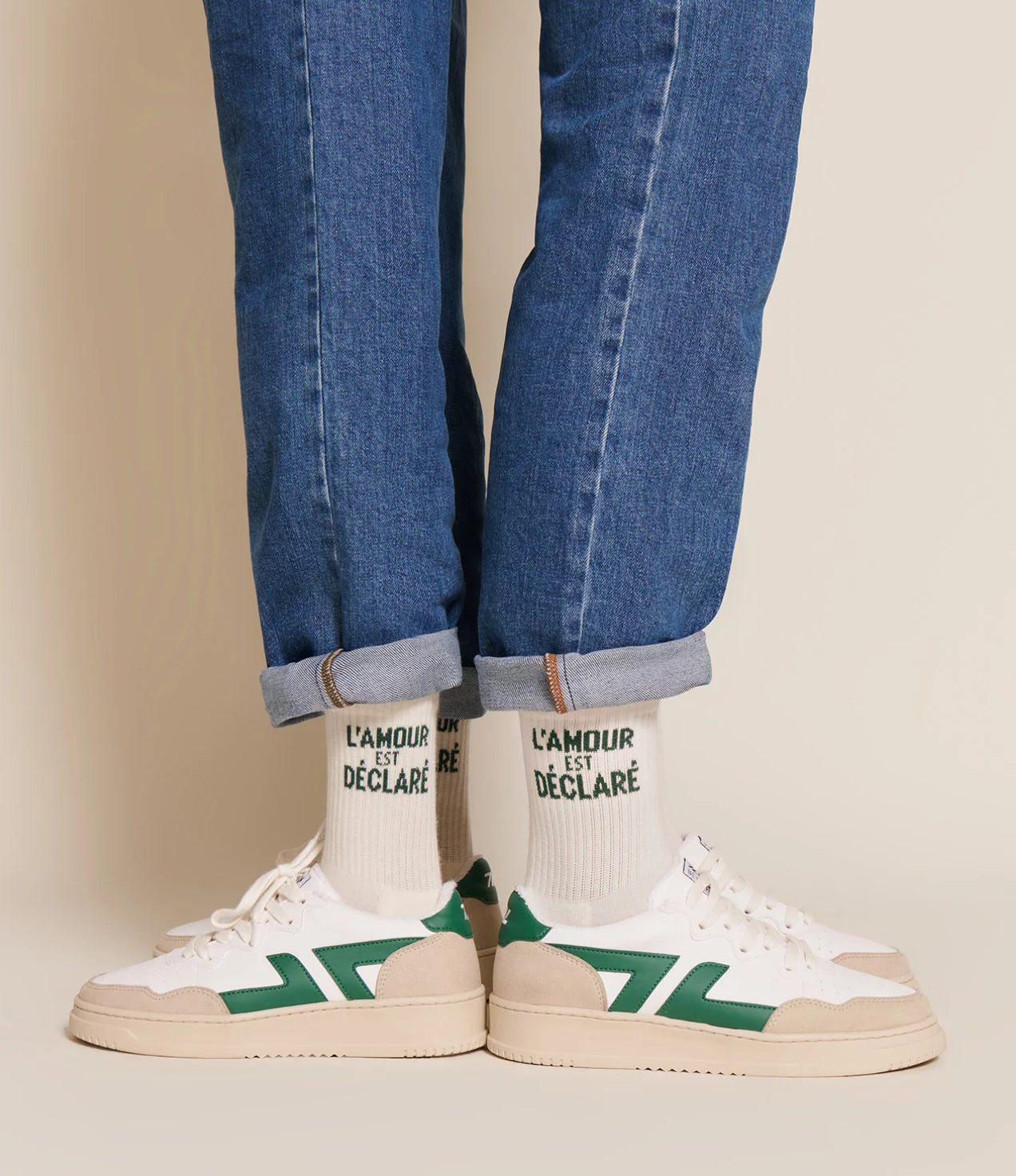 LES CHAUSSETTES L'AMOUR EST DÉCLARÉ - CRÈME TAILLE 42/46