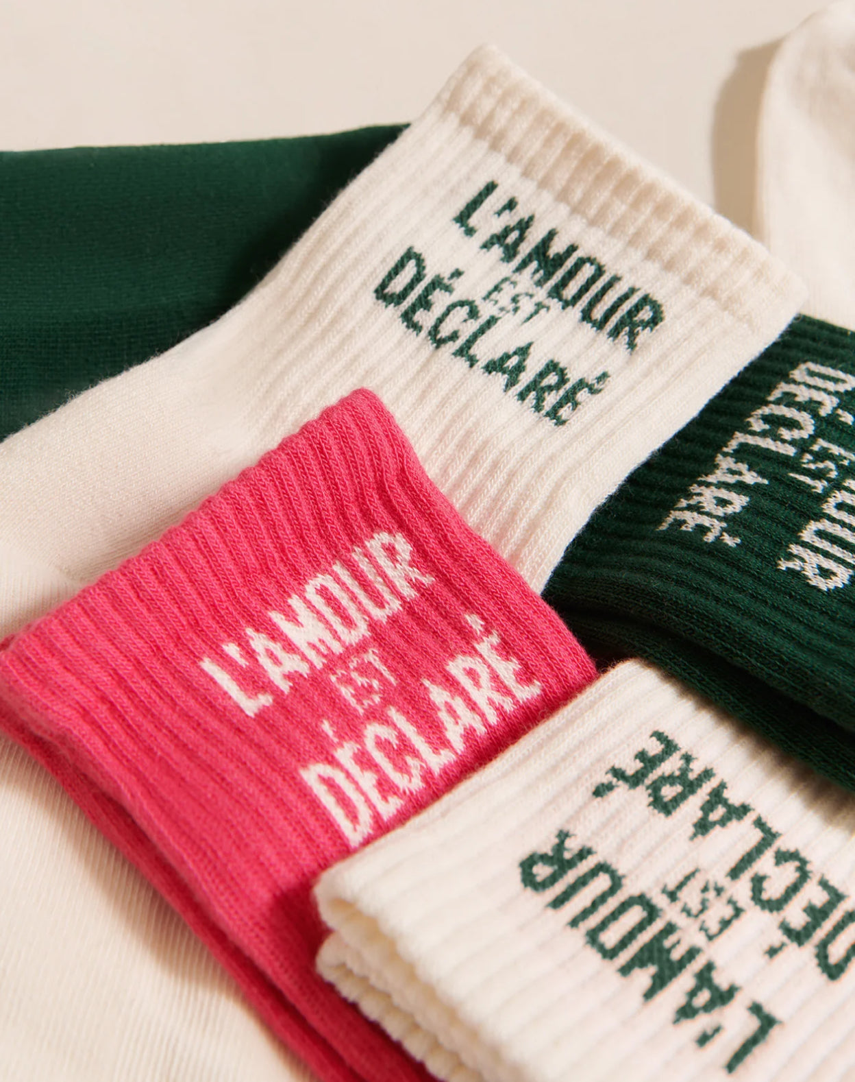 LES CHAUSSETTES L'AMOUR EST DÉCLARÉ - VERT