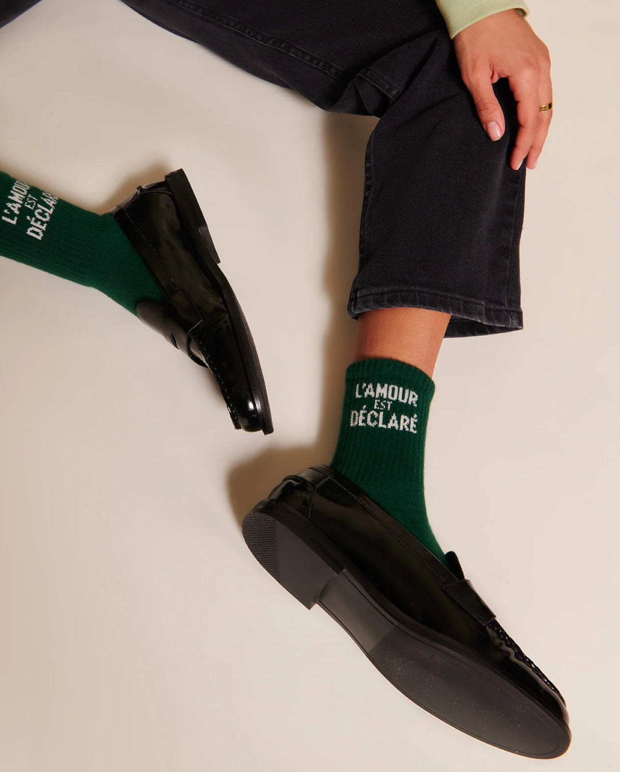 LES CHAUSSETTES L'AMOUR EST DÉCLARÉ - VERT