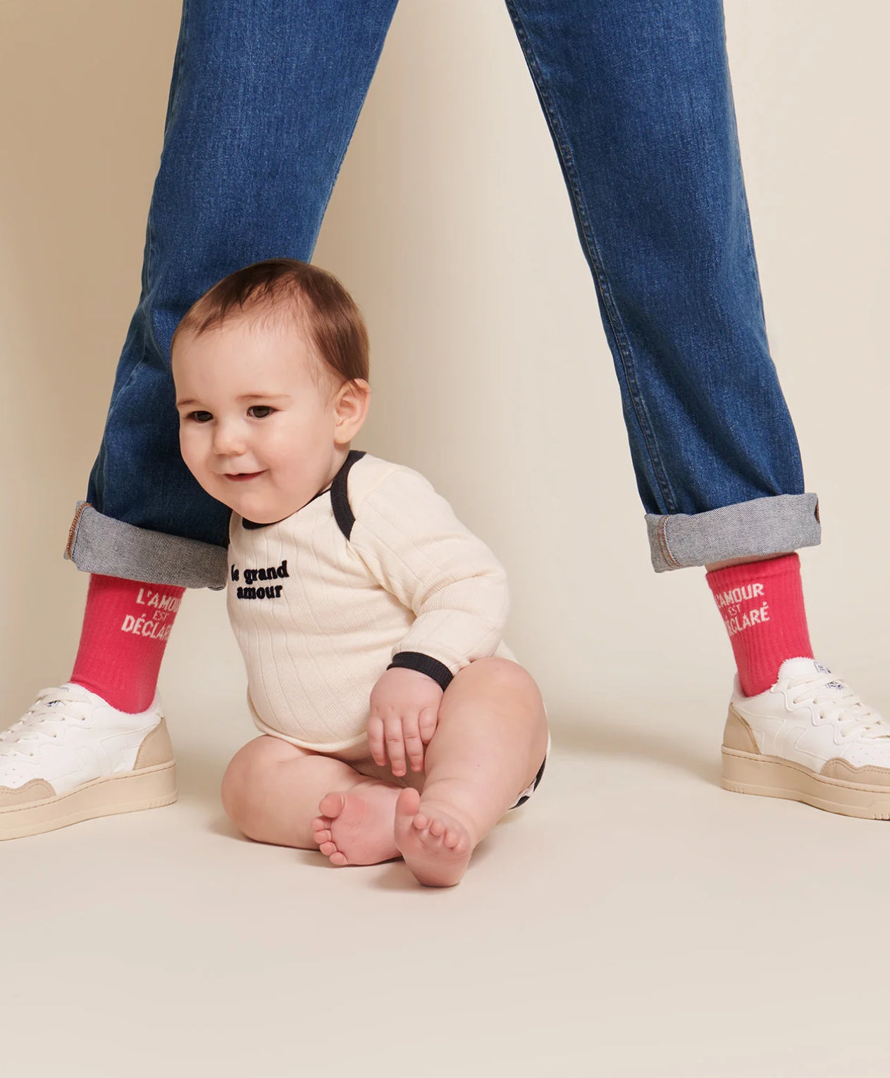 LES CHAUSSETTES L'AMOUR EST DÉCLARÉ - ROSE - TAILLE 36/42
