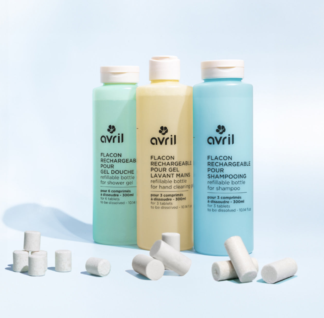 Kit shampooing en pastilles + flacon