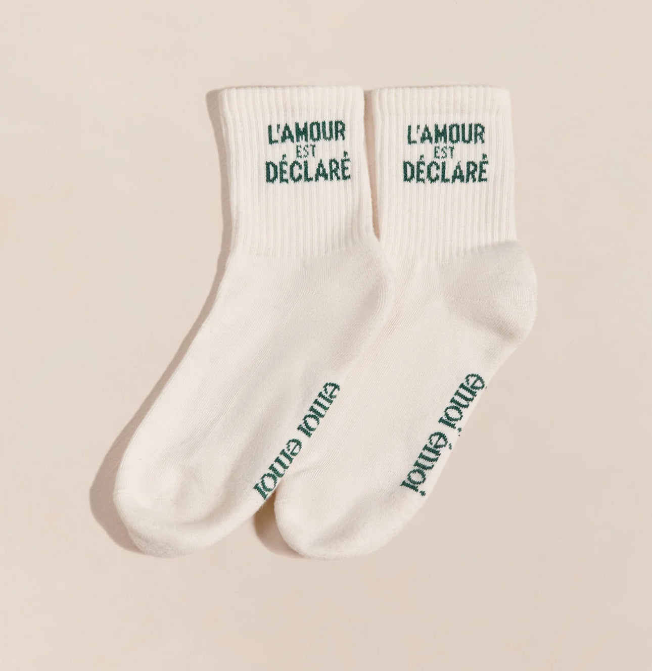 LES CHAUSSETTES L'AMOUR EST DÉCLARÉ - CRÈME TAILLE 42/46
