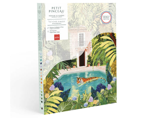 Coffret peinture au numéro - Tiger relaxing in my pool