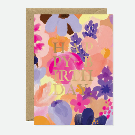 Carte postale Happy birthday Flowers