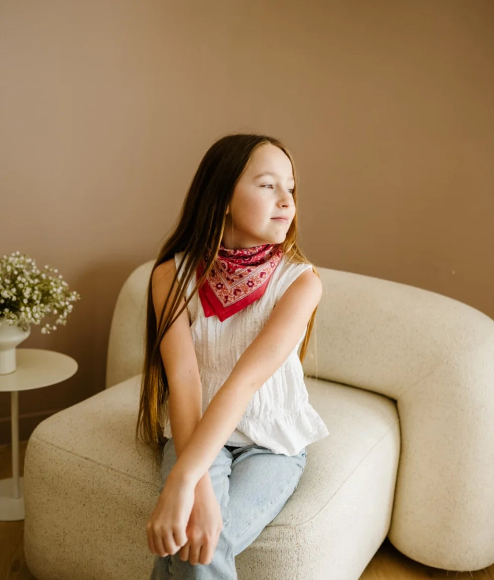 Petit foulard Garda Framboise - BINDI ATELIER