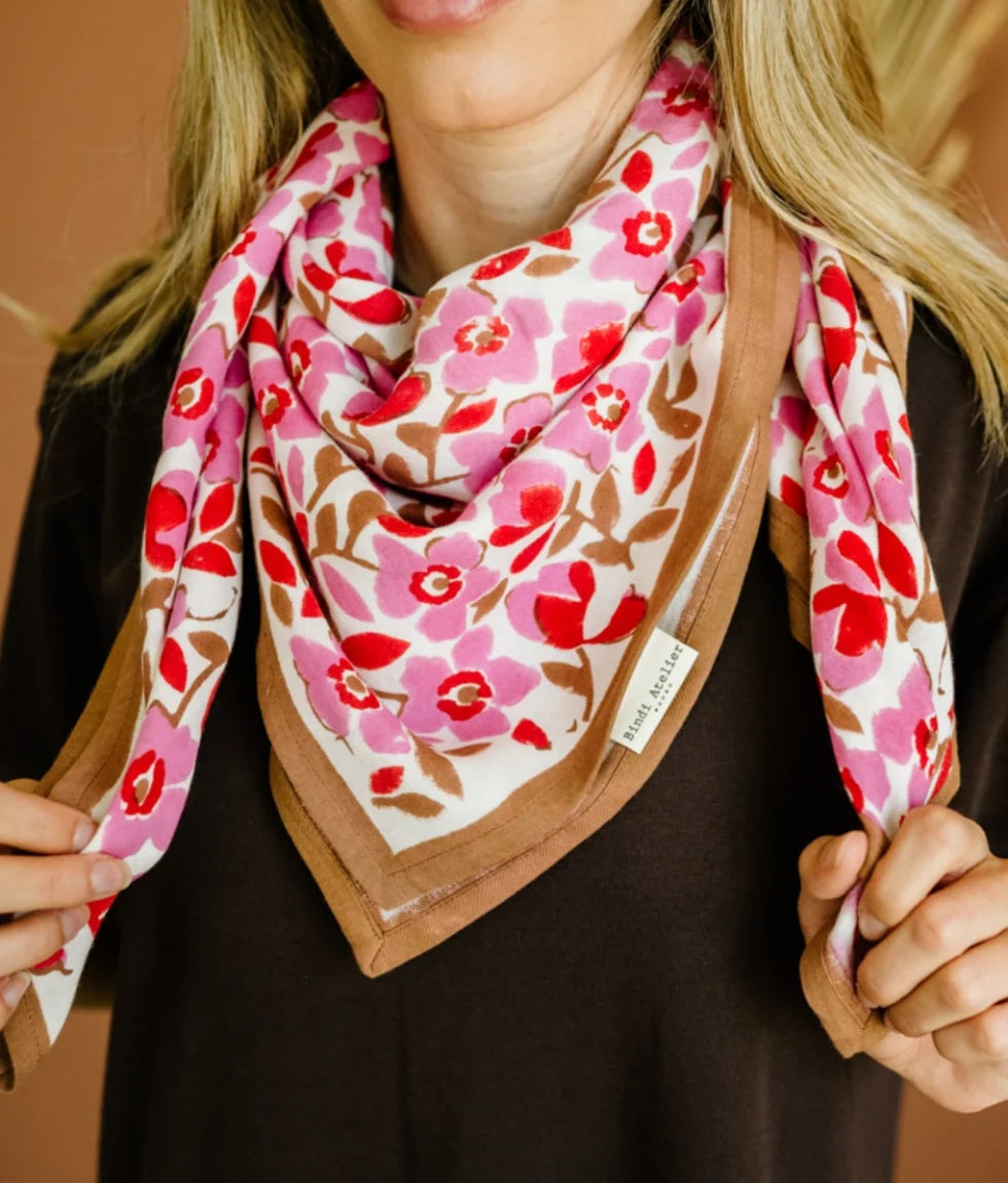 GRAND FOULARD INDIEN - AMELIA PINK