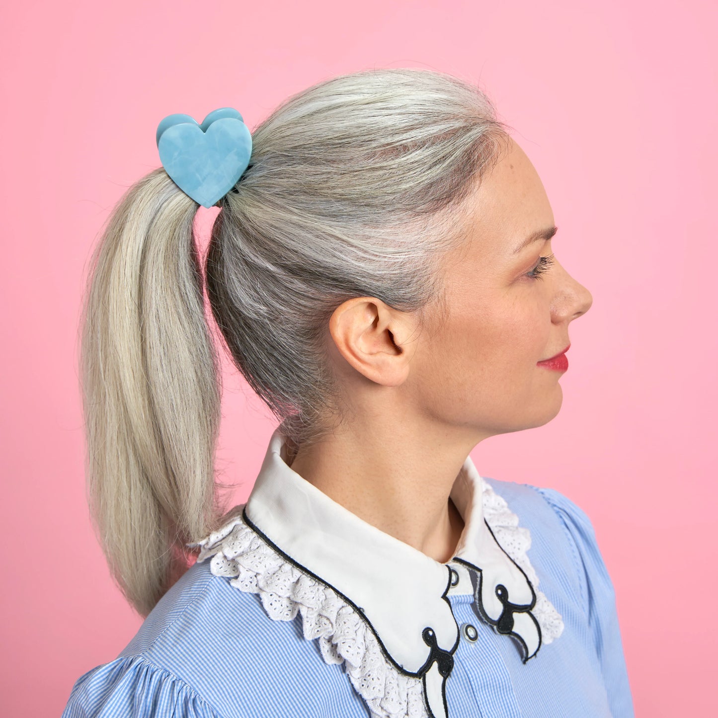 Pince à cheveux Cœur Bleu