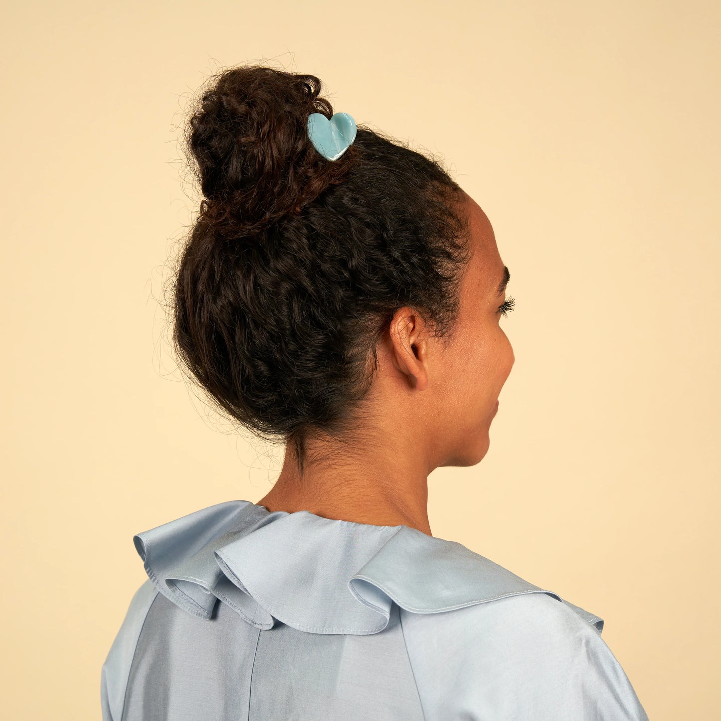 Pince à cheveux mini Cœur Bleu