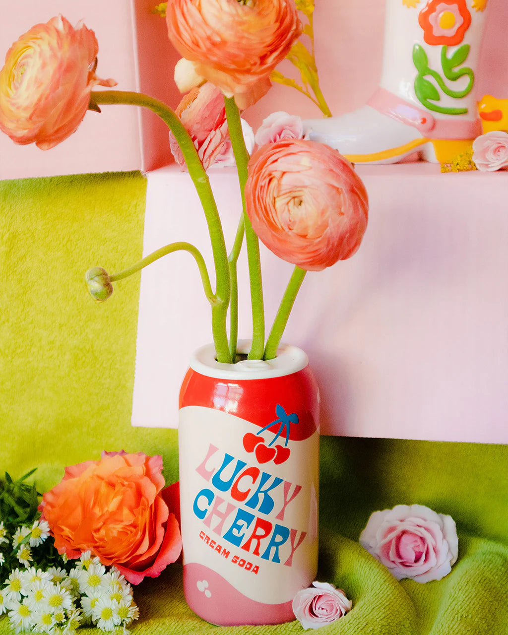 Vase en céramique, Soda à la crème Lucky Cherry