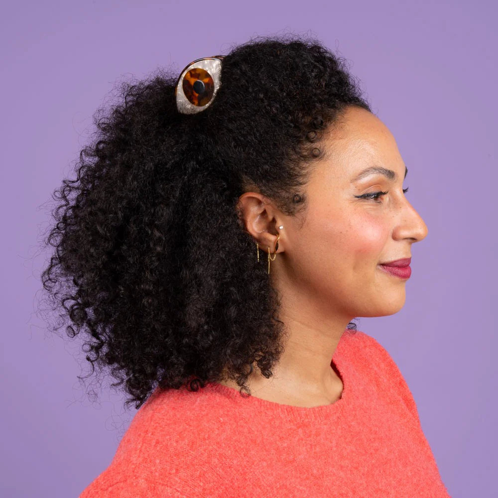 PINCE À CHEVEUX OEIL - MARRON