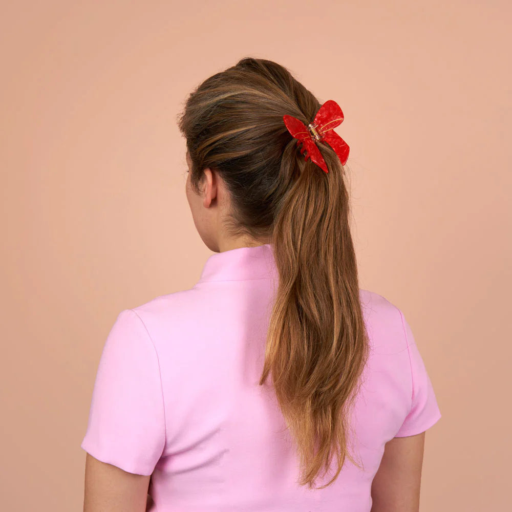 PINCE À CHEVEUX NOEUD ROUGE