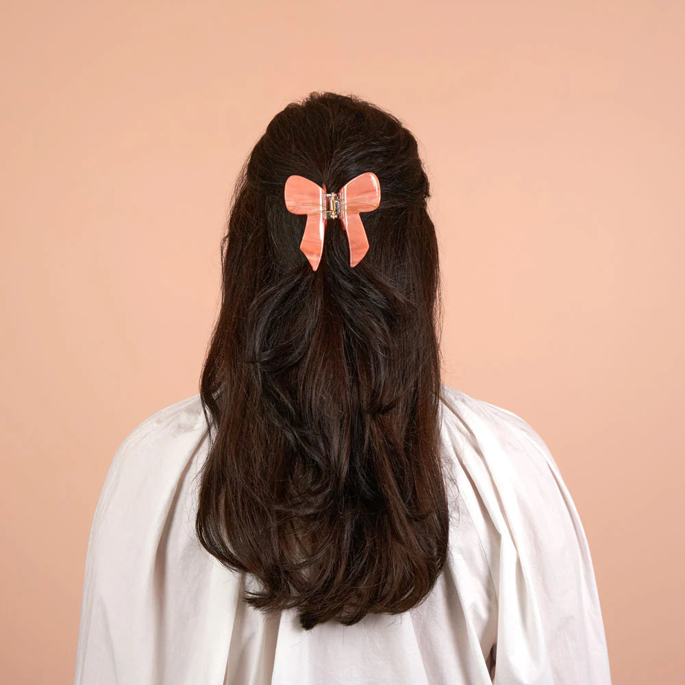 PINCE À CHEVEUX NOEUD ROSE