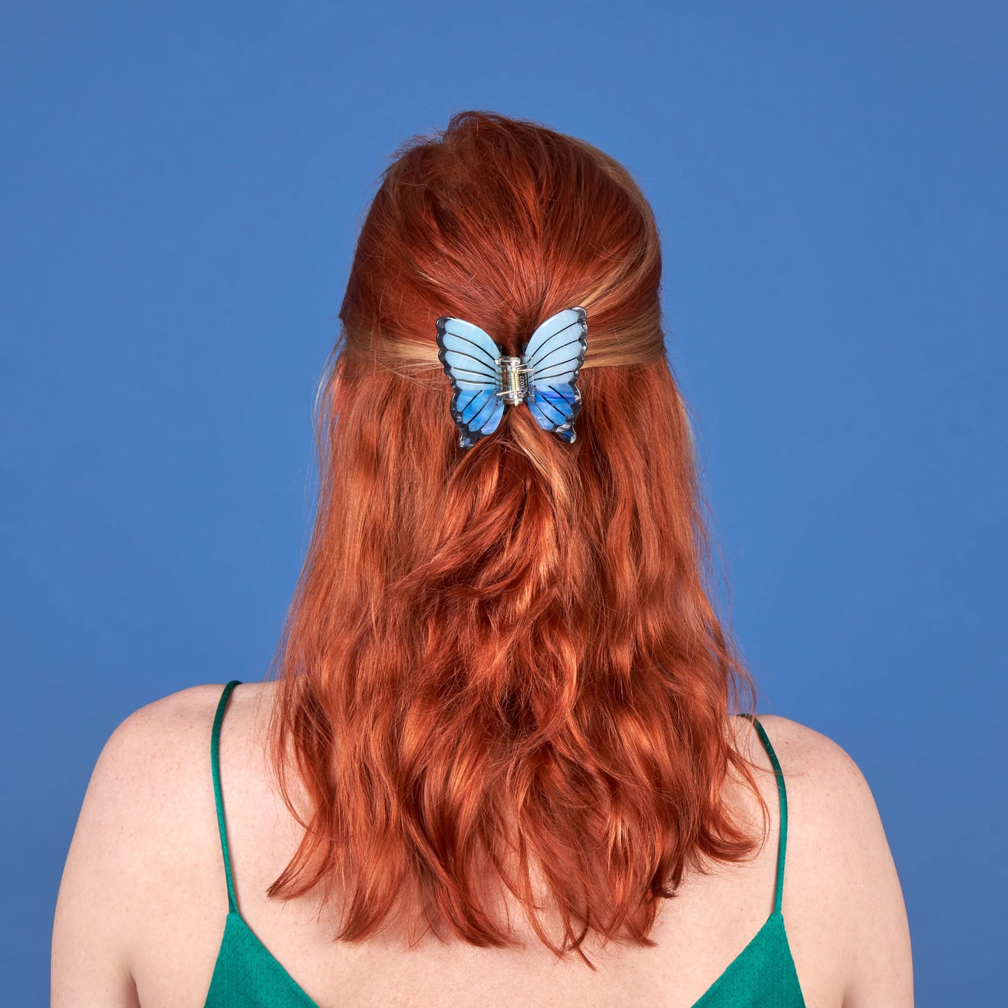PINCE À CHEVEUX PAPILLON BLEU