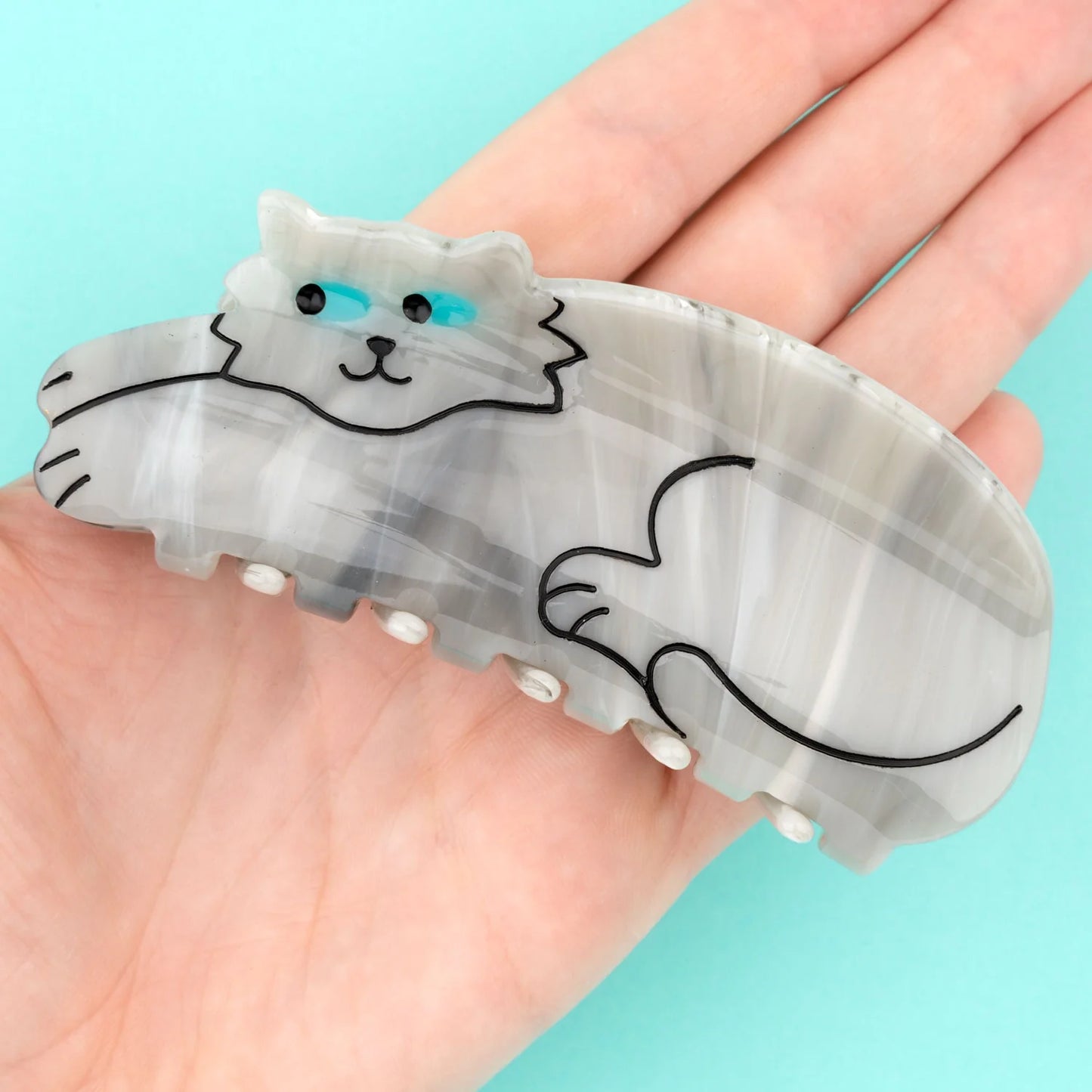 PINCE À CHEVEUX CHAT GRIS
