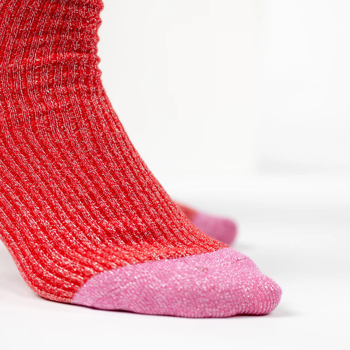 Chaussettes en coton peigné Vintage - Rouge