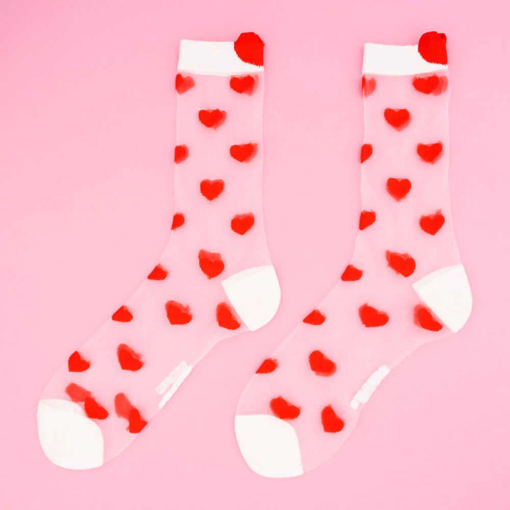 CHAUSSETTES TRANSPARENTES COEUR