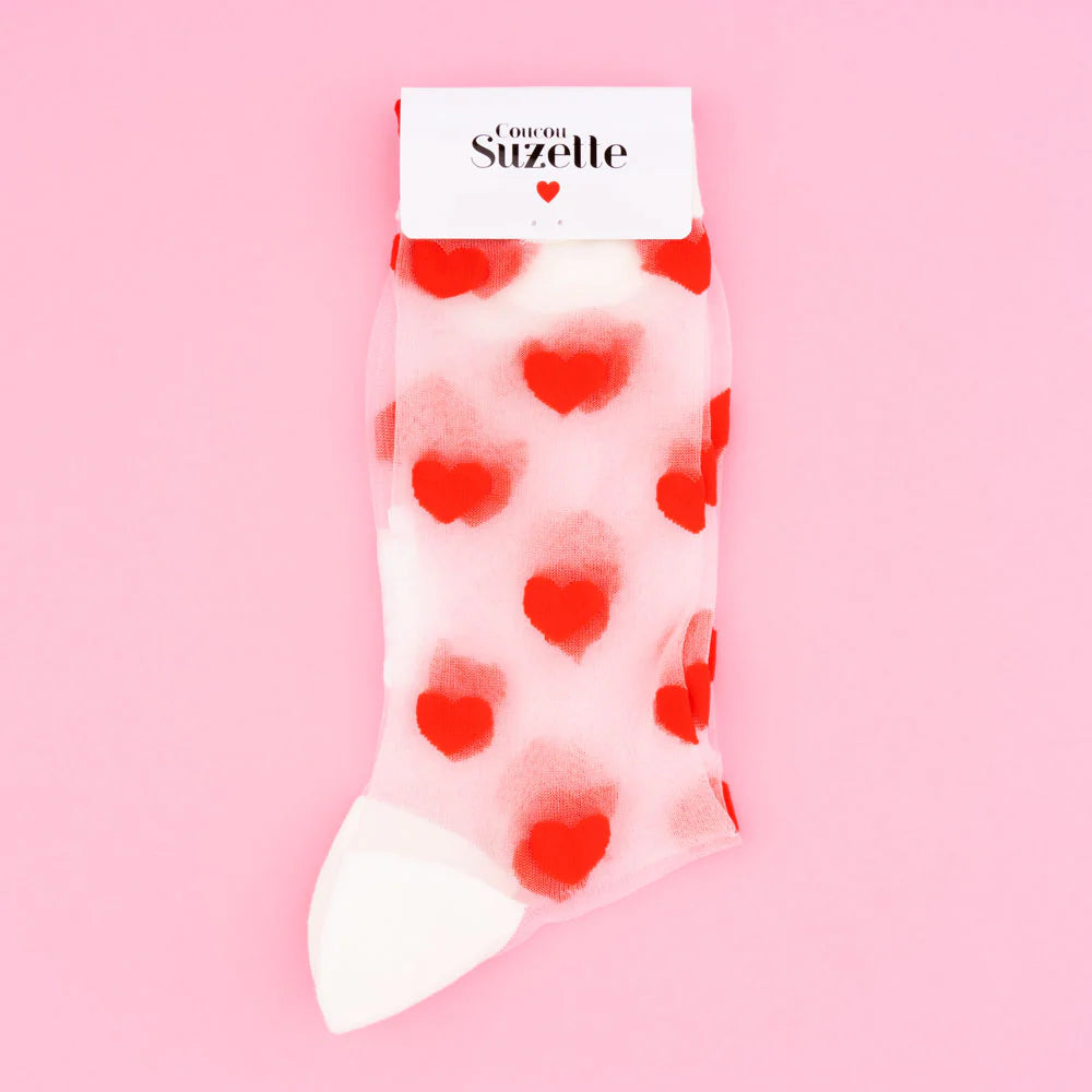 CHAUSSETTES TRANSPARENTES COEUR