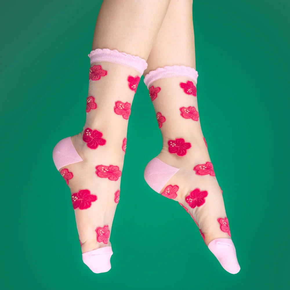 CHAUSSETTES TRANSPARENTES HIBISCUS