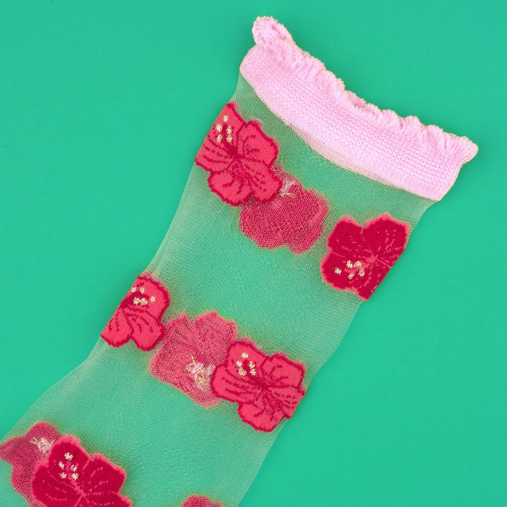 CHAUSSETTES TRANSPARENTES HIBISCUS