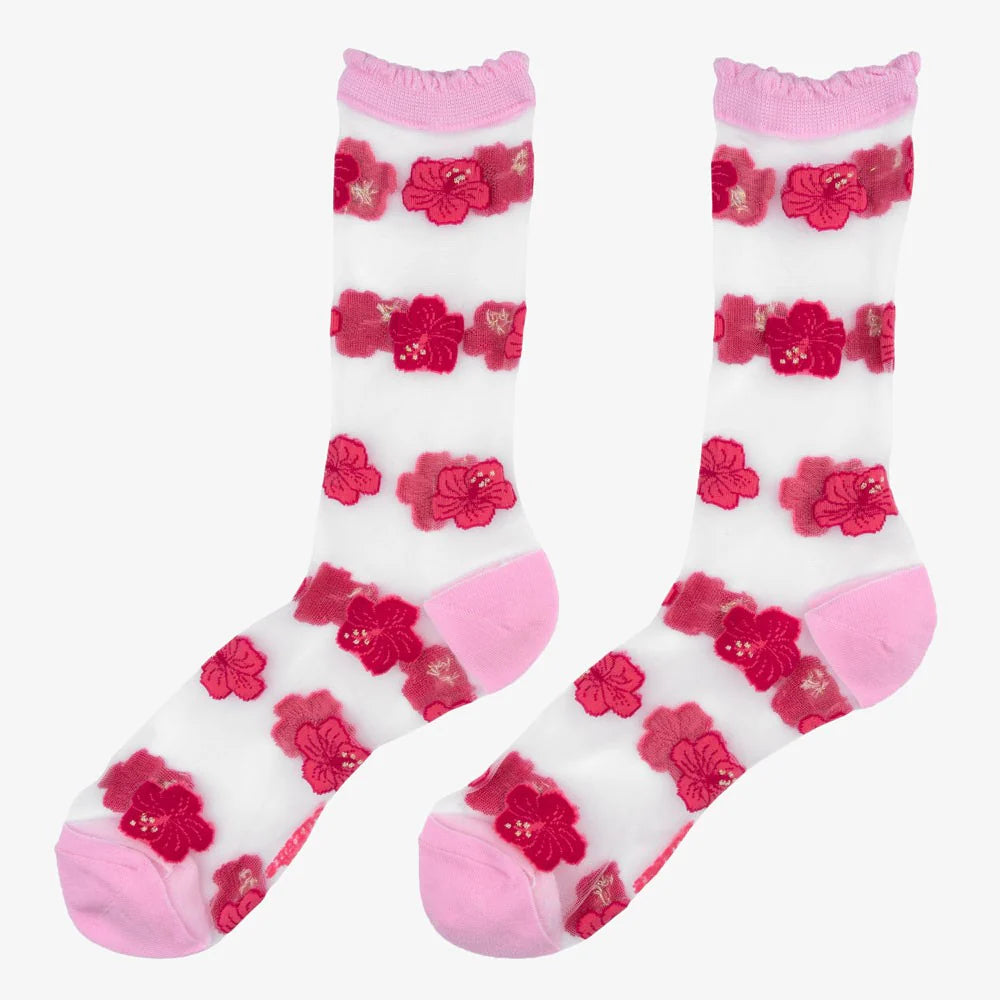 CHAUSSETTES TRANSPARENTES HIBISCUS