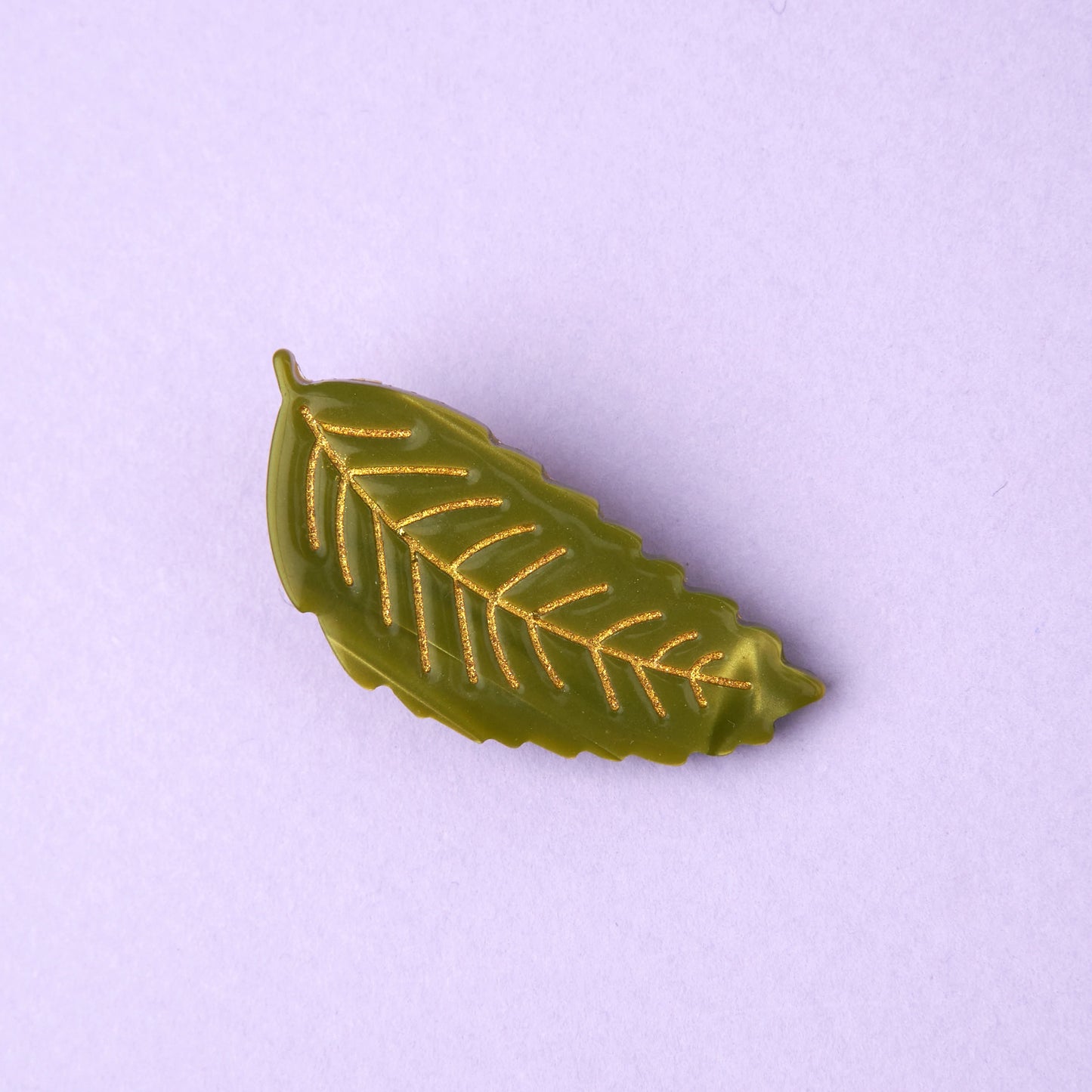 BARRETTE FEUILLE DE CHÂTAIGNIER