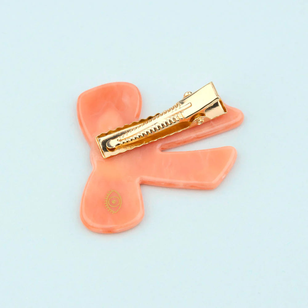 BARRETTE NOEUD ROSE