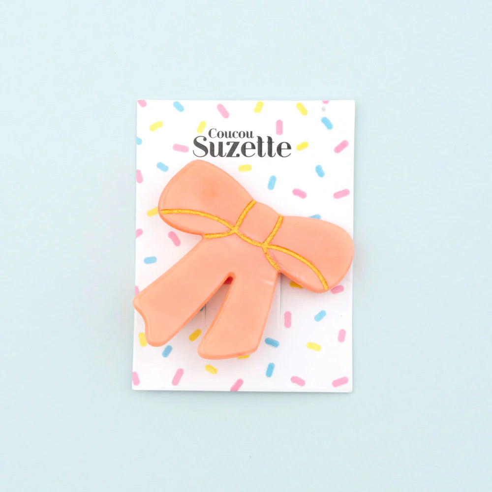 BARRETTE NOEUD ROSE