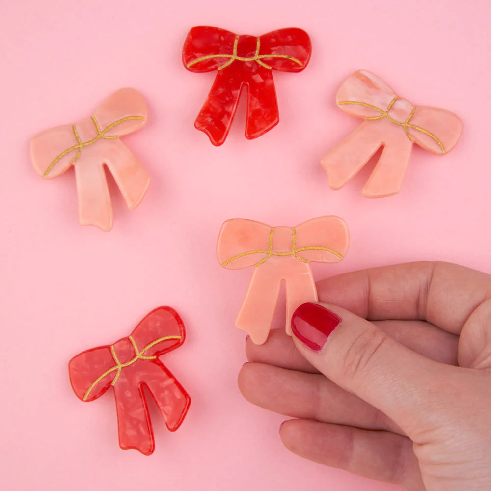 BARRETTE NOEUD ROSE