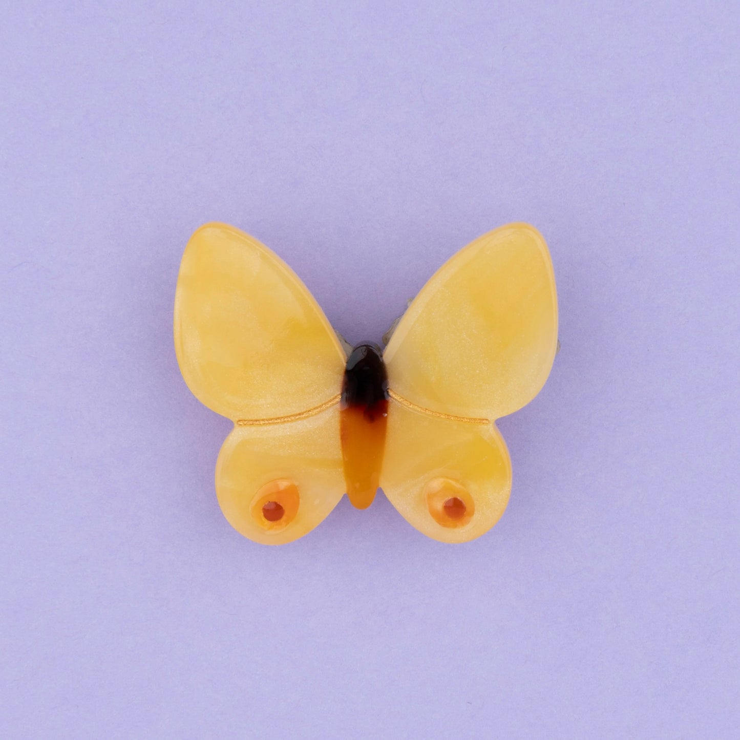 BARRETTE PAPILLON JAUNE