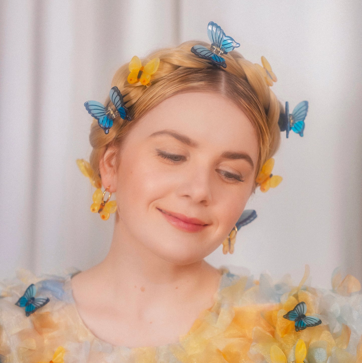 BARRETTE PAPILLON JAUNE
