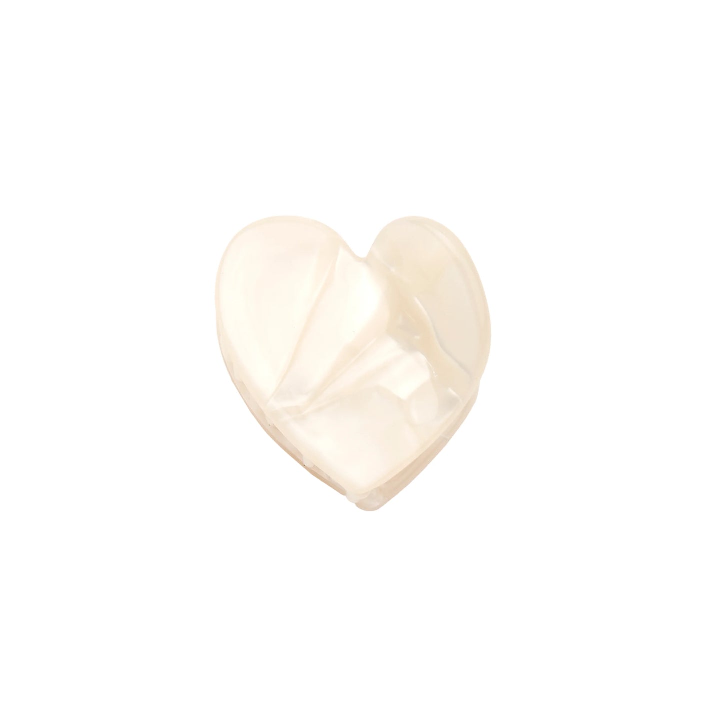 MINI PINCE À CHEVEUX COEUR BLANC