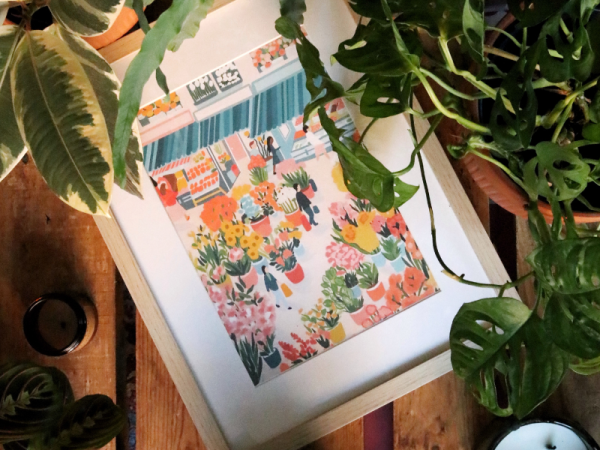 COFFRET PEINTURE AU NUMÉRO - PETIT PINCEAU - FLOWER MARKET PAR ZAZE ART
