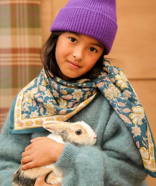 FOULARD GRAND FORMAT Manon Bleu Azur