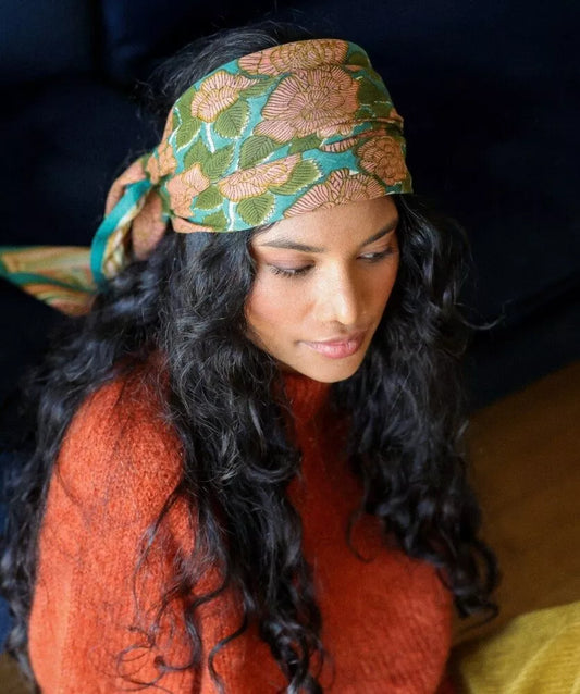 FOULARD GRAND FORMAT Georgia Bleu Crépuscule