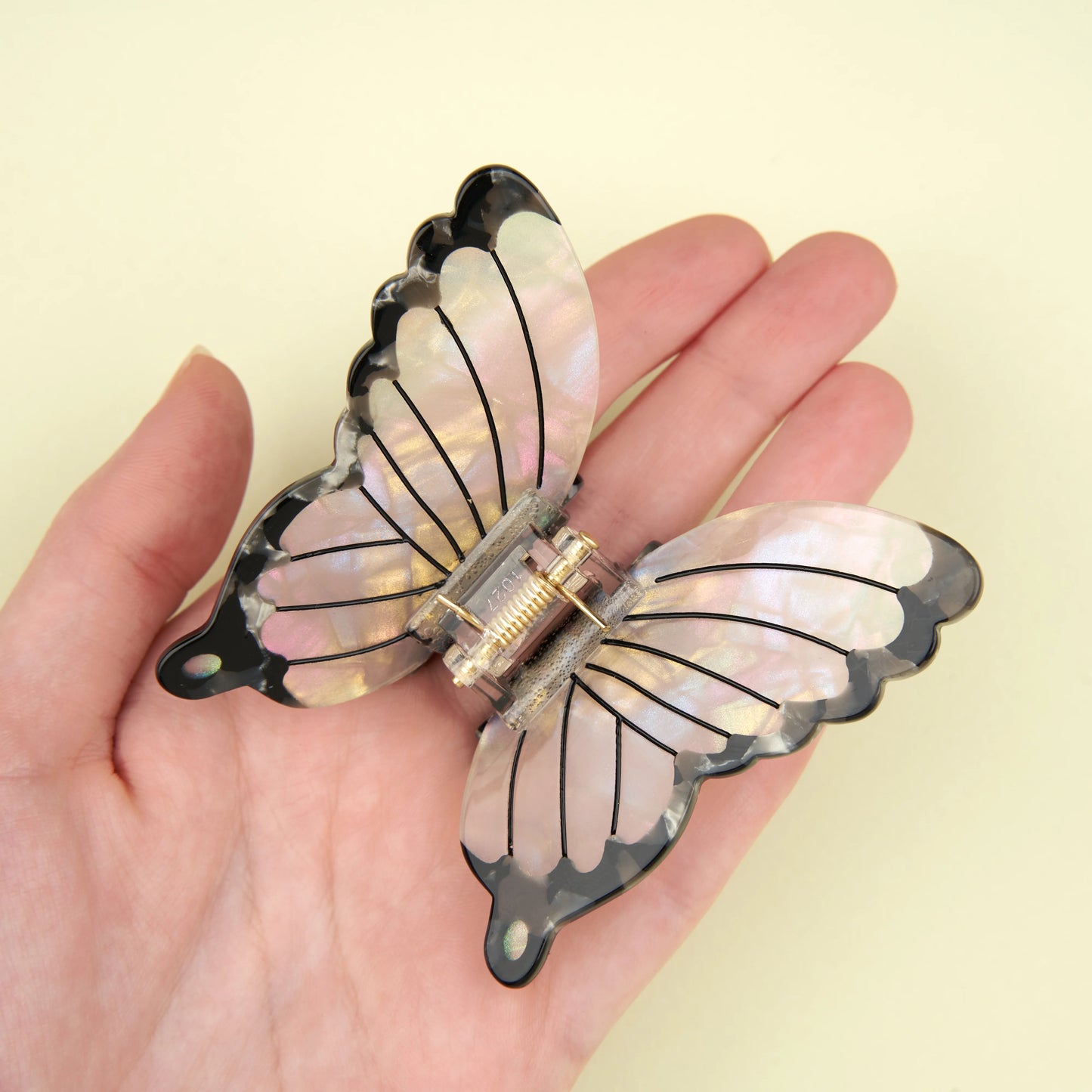 PINCE À CHEVEUX PAPILLON BLANC