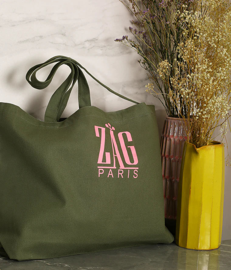 Sac cabas vert kaki