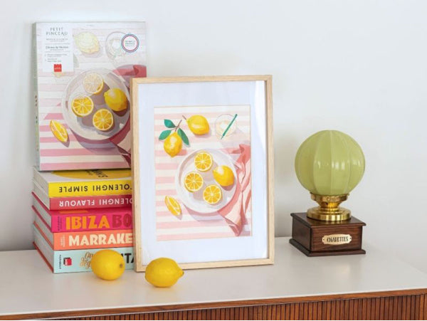 COFFRET PEINTURE AU NUMÉRO - PETIT PINCEAU - CITRONS DE MENTON PAR LA PETITE EPICERIE