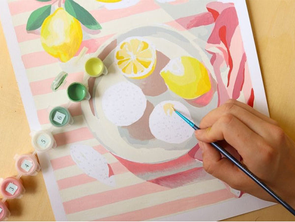 COFFRET PEINTURE AU NUMÉRO - PETIT PINCEAU - CITRONS DE MENTON PAR LA PETITE EPICERIE