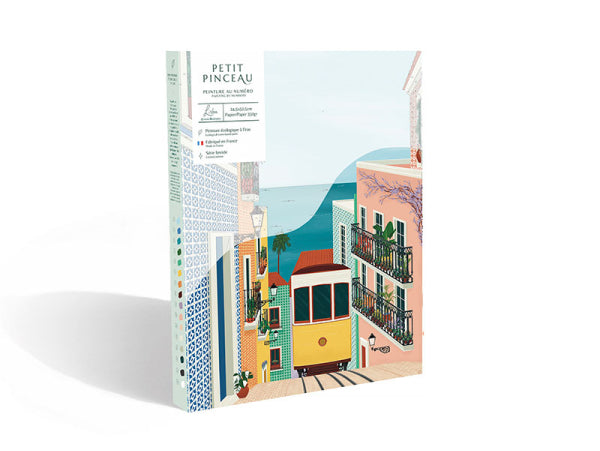 COFFRET PEINTURE AU NUMÉRO - PETIT PINCEAU - LISBON TRAM PAR VERO ILLUSTRATES