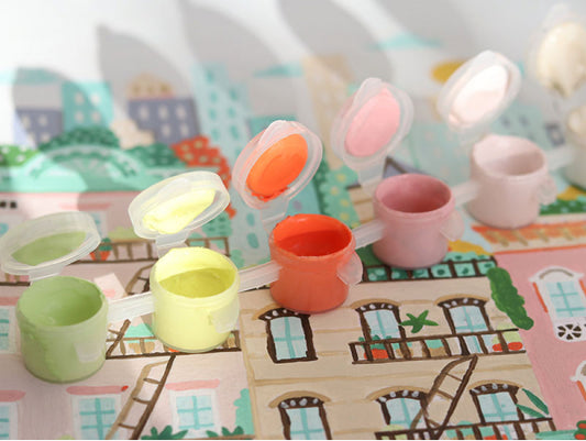 COFFRET PEINTURE AU NUMÉRO - PETIT PINCEAU - NEW YORK PAR HOGLET AND CO