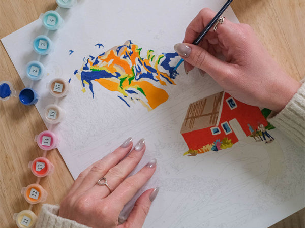 COFFRET PEINTURE AU NUMÉRO - PETIT PINCEAU - RANDONNÉE EN NORVÈGE PAR NOLWENN STUDIO
