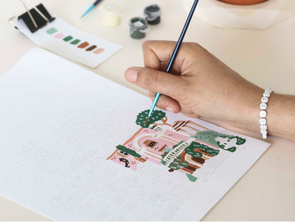 COFFRET PEINTURE AU NUMÉRO - PETIT PINCEAU - ROME PAR HOGLET AND CO