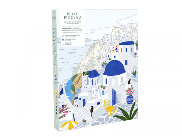 COFFRET PEINTURE AU NUMÉRO - PETIT PINCEAU - SANTORINI PAR MAJA TOMLJANOVIC
