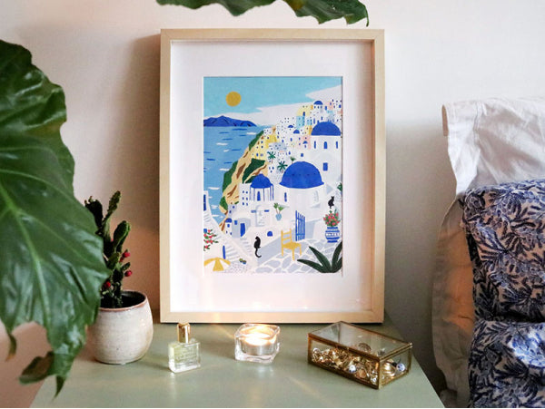 COFFRET PEINTURE AU NUMÉRO - PETIT PINCEAU - SANTORINI PAR MAJA TOMLJANOVIC