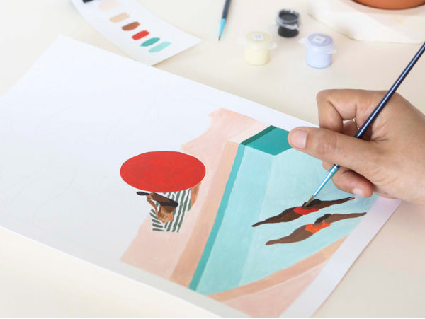 COFFRET PEINTURE AU NUMÉRO - PETIT PINCEAU - ST BARTHÉLEMY PAR LÉA MORICHON