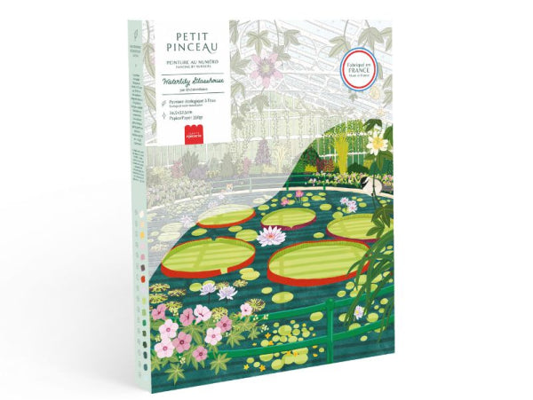 COFFRET PEINTURE AU NUMÉRO - PETIT PINCEAU - WATERLILY GLASSHOUSE PAR ELAINE LEE