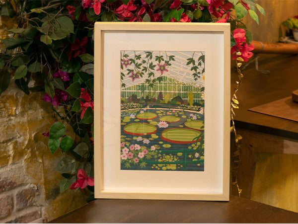 COFFRET PEINTURE AU NUMÉRO - PETIT PINCEAU - WATERLILY GLASSHOUSE PAR ELAINE LEE