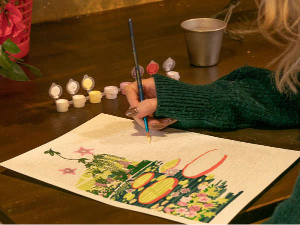 COFFRET PEINTURE AU NUMÉRO - PETIT PINCEAU - WATERLILY GLASSHOUSE PAR ELAINE LEE